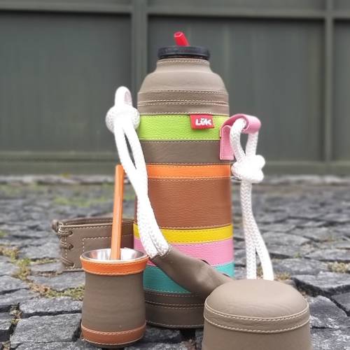 Luk Termolar Mate marrón tiras de colores